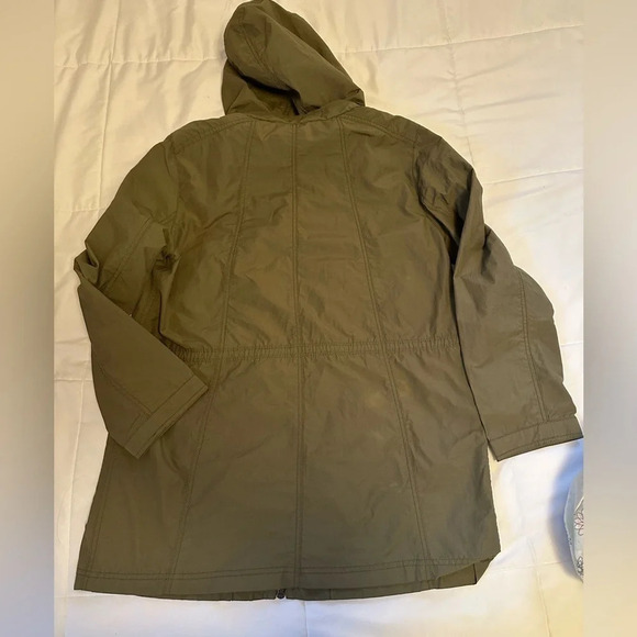 Eileen Fisher Jacket Women  M/L  Green Windbreaker Anorak Stowaway Lightweight - Picture 5 of 15